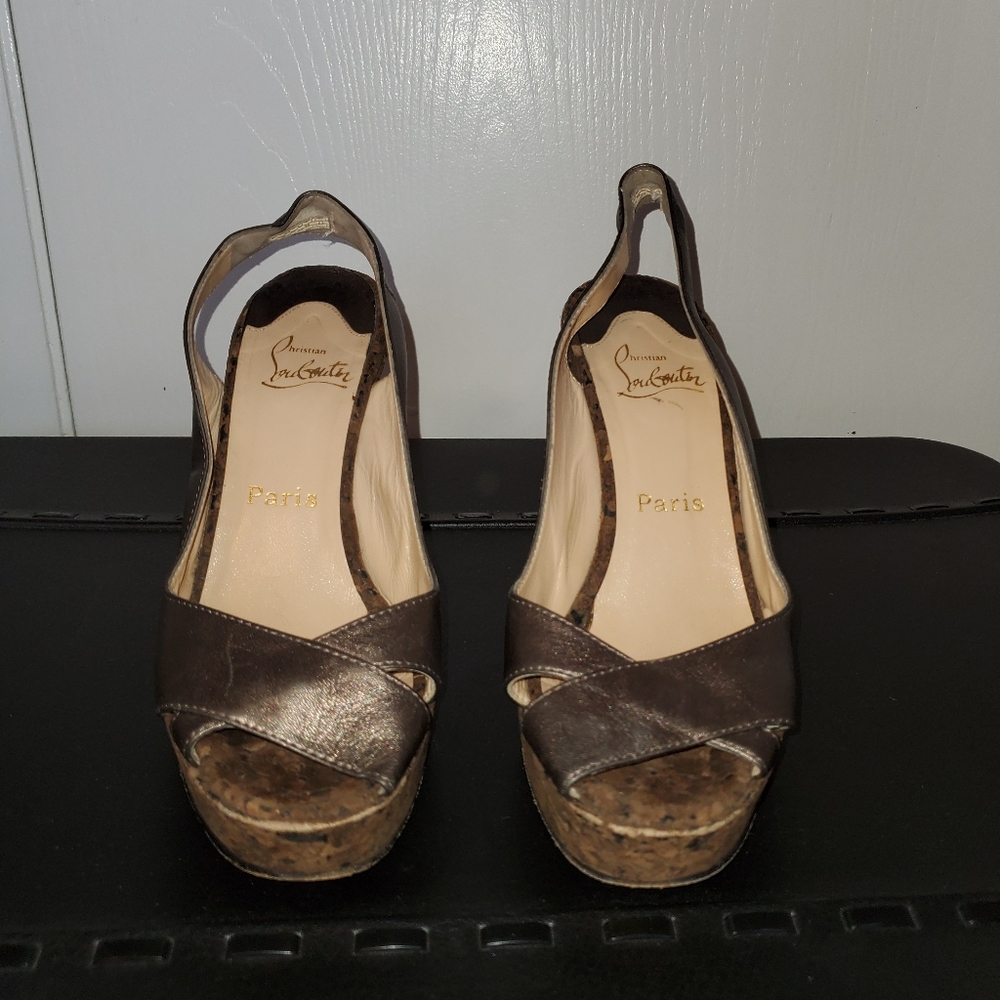 Christian Louboutin cork wedge 100mm